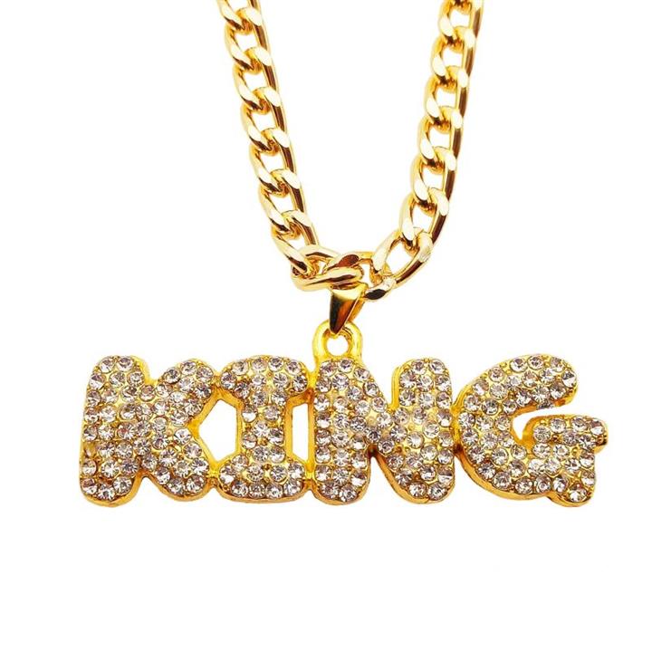 گردنبند مردانه طرح کینگ مدل فول نگین کد 734GAM